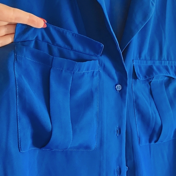 🦋H&M Divided🦋 sapphire blue sheer blouse, size M - Picture 8 of 8